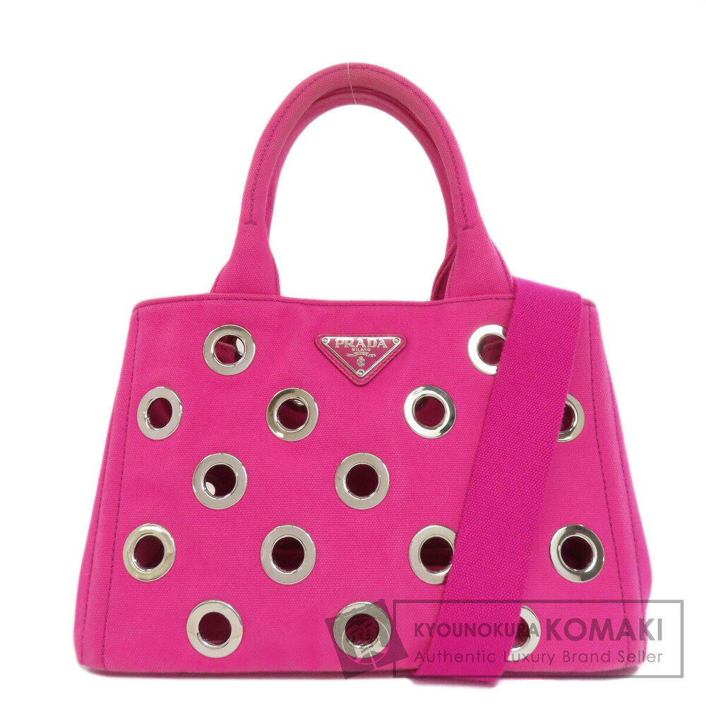 Prada Canapa Perforated Handbag Canvas